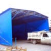 Sub-almacenes temporales con estructura metálica y lona